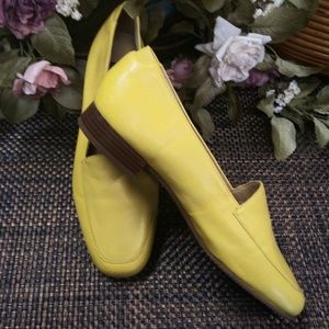 Yellow Kid Leather Loafers sz 7 B New Made Brazil